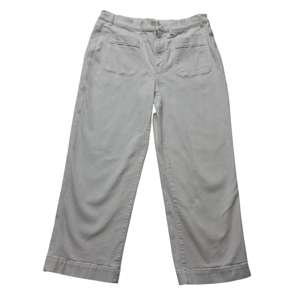 Madewell‎ The Perfect Vintage Wide Leg Jeans Women's 32 Petite White High Rise